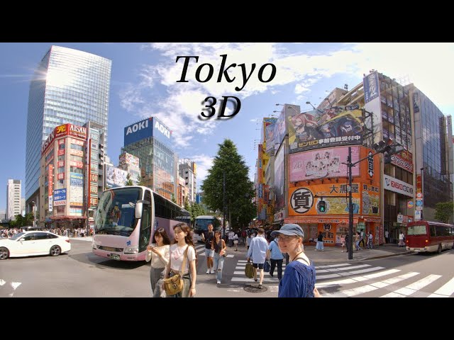 Tokyo, Japan 3D Travel ASMR: Shibuya Crossing, Ahkibara, Shinjuku Red Light - Immersive 180 Part 1