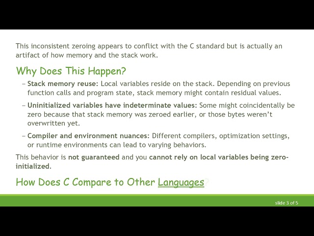 Understanding Automatic Initialization of Local Variables in C: Why It’s Unreliable