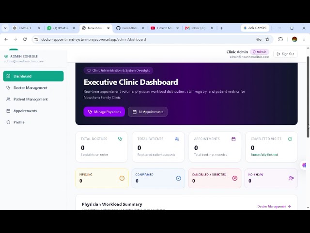 Clinic Appointment & Patient Management System | Full Stack Healthcare Project | FastAPI + Supabase