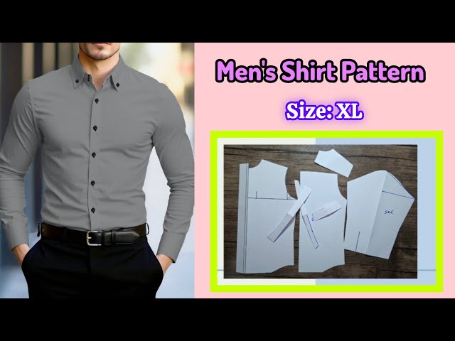Men’s Shirt Pattern Drafting Size XL | Step-by-Step pattern Tutorial