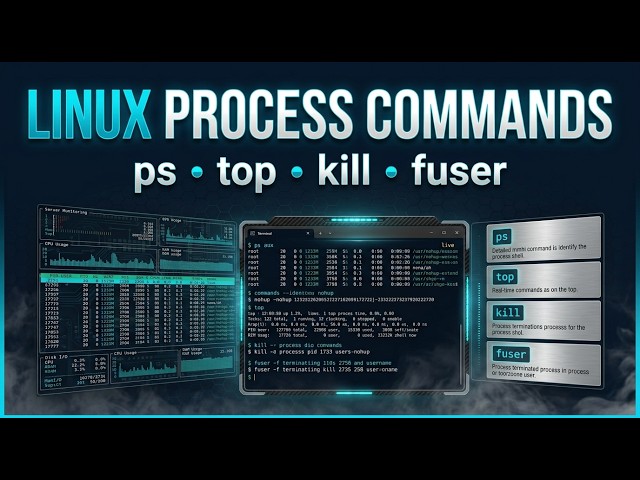 Linux Process Management Commands | ps, top, fuser, kill, nohup & free Explained