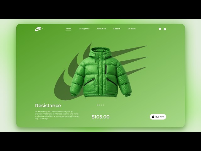 Next Level Sliding Jacket Landing Page With a Brutal Smooth Effect