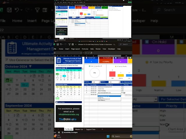 Task Management Tracker in Excel and VBA #dailyplanner #taskmanagement #activitytracker
