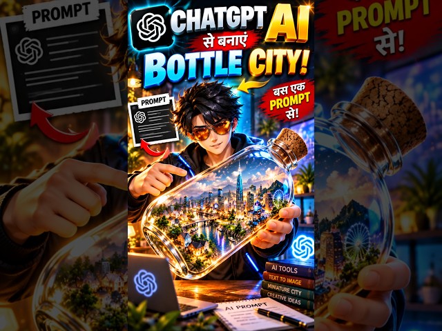 ChatGPT से बोतल के अंदर पूरी City बनाएं 😱🔥 | AI Image Trick #shorts