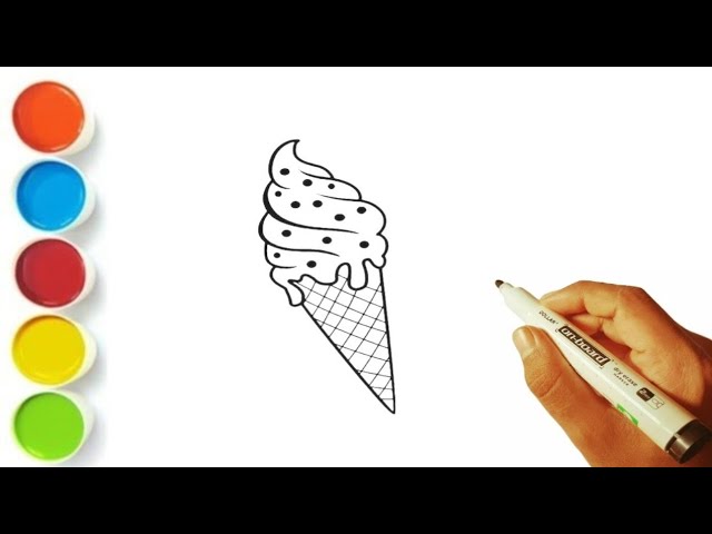 Ice 🍦 cream 🍨 Drawing Painting & Coloring For Kids and Toddlers Child Art #icecreamdrawing