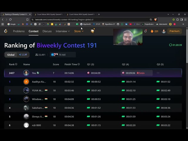 Biweekly Contest 191 (live solving Q 1, 2, & 3) | Got 5k rank