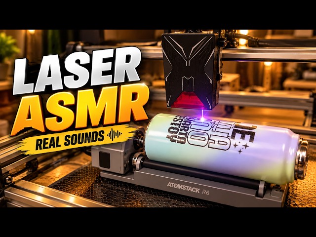 🍾 LASER ASMR | Engraving a Bottle with AtomStack R6 🔥 Real Sounds • No Talking