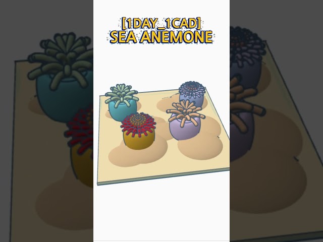[1DAY_1CAD] SEA ANEMONE #shorts #tinkercad #project