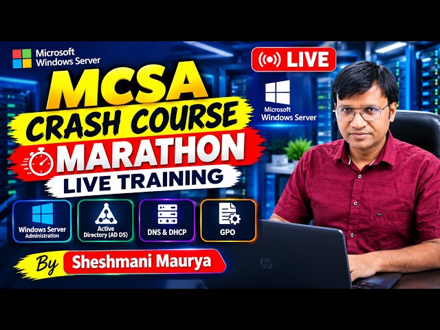 MCSA Crash Course Marathon LIVE | Windows Server Full Training | MCSA Complete Course
