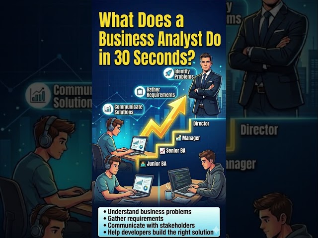 What Does a Business Analyst Do in 30 Seconds?  #businessanalyst #itcareers #careergrowthlab #job