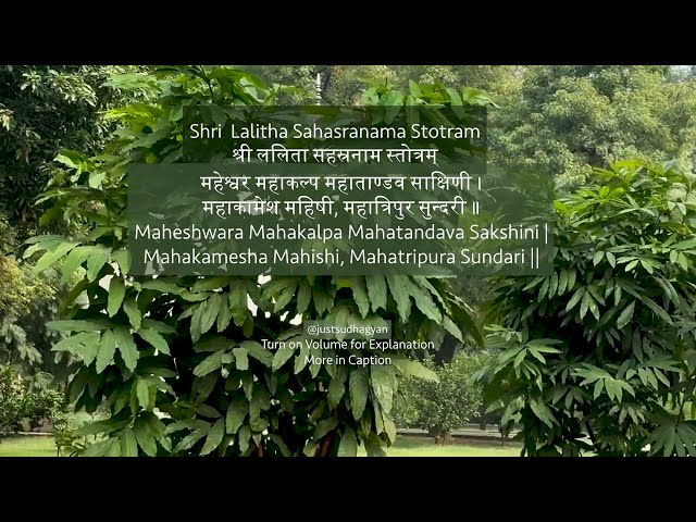 Shri Lalitha Sahasranamam Shlokas 56-60 with Meaning | Powerful Daily Chanting |Just Sudha Gyan