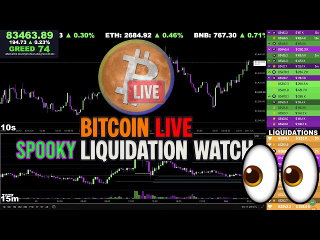 🟣 Bitcoin LIVE Spooky Chart & Liquidation Watch