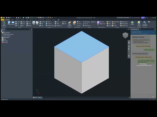 Voice Controlled CAD: Building 3D Models in Autodesk Inventor Using AI and Speech Recognition INSANE