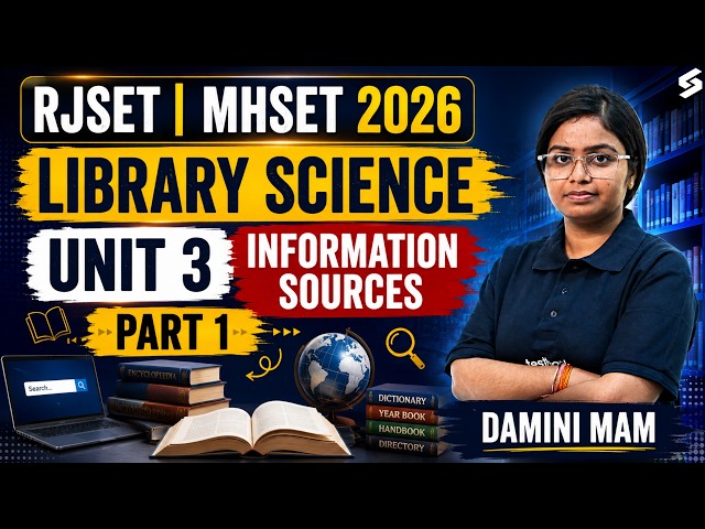 MHSET & RJSET Library Science Classes 2026 | Information Sources UGC NET Library Science By Damini