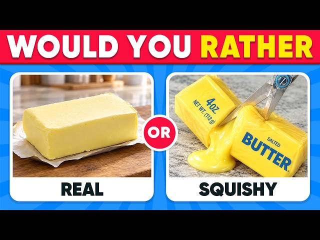 Would You Rather - 2026 REAL vs SQUISHY Edition! 🎁❤️🧊🥟 Cutting The SQUISHIES