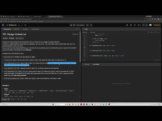 leetcode DSA - Design Linked List
