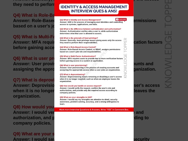 Identity and Access Management Interview Questions and Answers | IAM Interview Questions and Answers