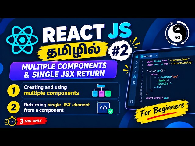 React JS Tutorial in Tamil #2 | Creating Multiple Components | React JS