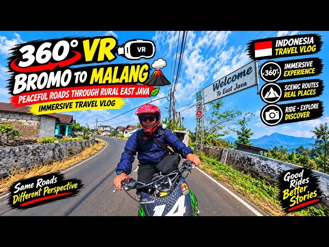 [49] 360° VR Bromo Journey 2026 | Bromo to Malang 🏍️🌿 | Peaceful Roads Through Rural East Java