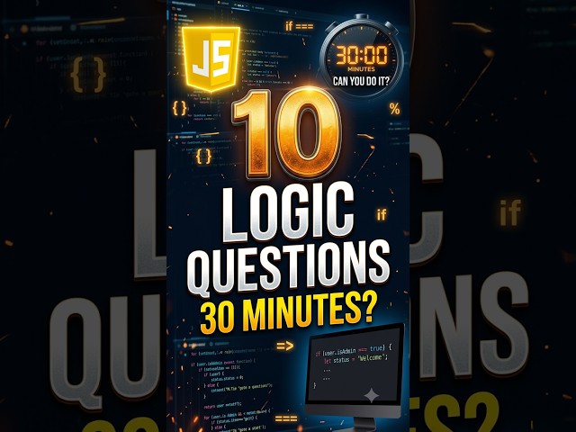Can You Solve These 10 JavaScript Logic Questions in 30 Minutes? #tutorial #tamil #coding