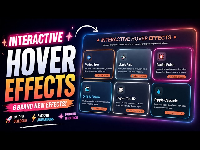 CSS Hover Effects Tutorial | HTML CSS Hover Animation 🔥