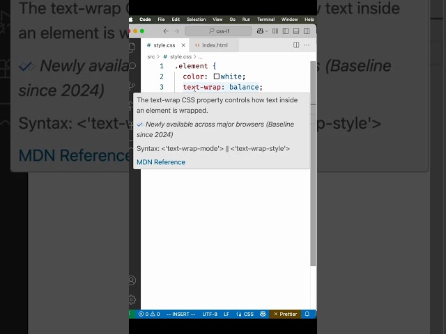 Baseline in VSCode