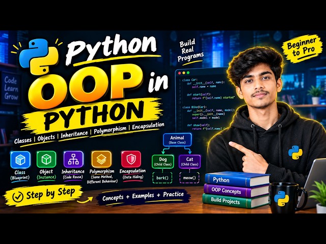 Python OOP Explained 🔥 | Classes, Objects, Inheritance, Polymorphism & Encapsulation