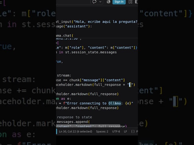 Interfaz web IA local con python3 Ollama y Streamlit #streamlit #ollama #ia #python #paginaweb 