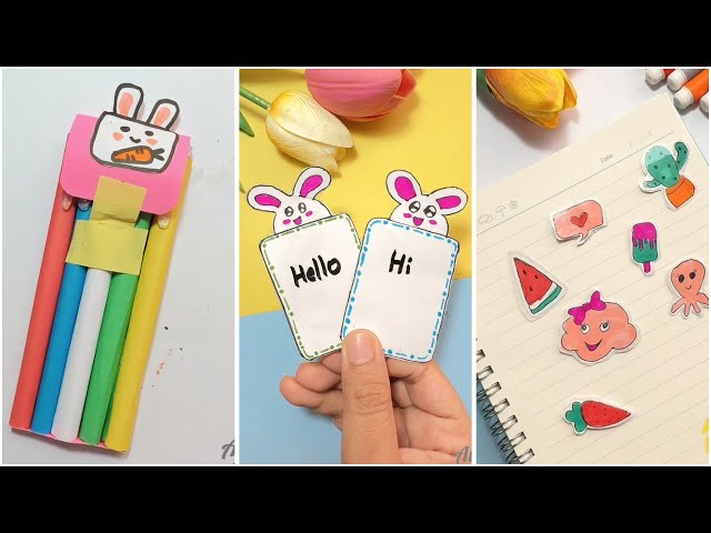 DIY Origami Pen Holder | DIY Origami White Board  | DIY Origami Cute Stickers making craft Easy idea