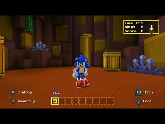 Sonic x Minecraft DLC - Labyrinth Zone Gameplay