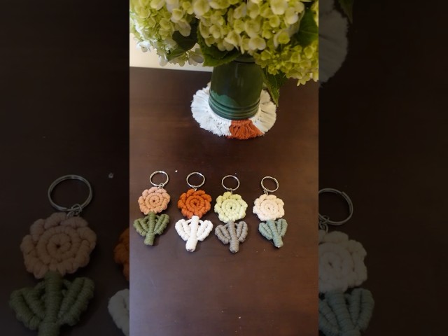 DIY Macrame Flower Keychain| Easy Craft Ideas