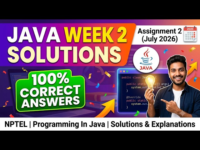 NPTEL Programming In Java Week 2 Assignment Answers (July 2026) | 100% Correct Solutions