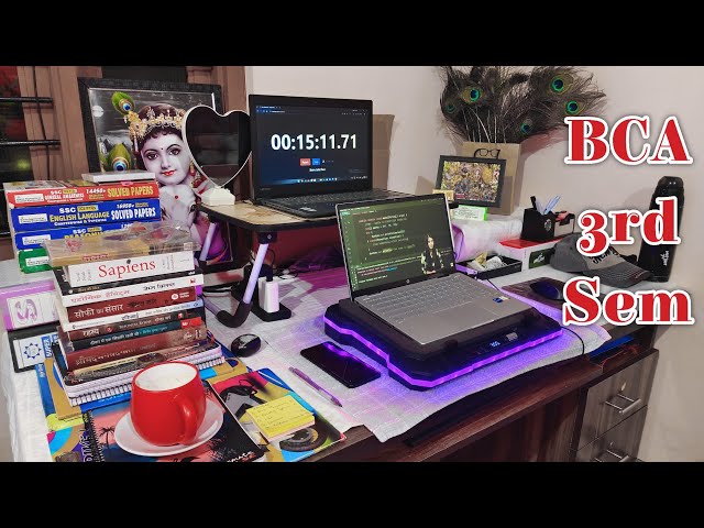 12 Hours of Productive Study | 5 AM to 8 PM | BCA Sem 3 Study Vlog | Dear Dashu