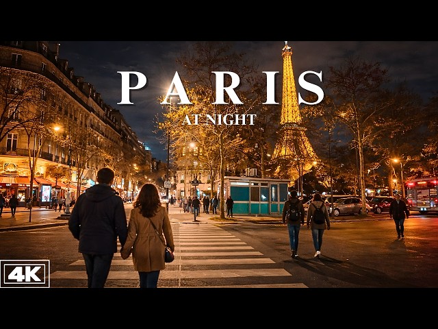 Paris Night Walk 🇫🇷 With Captions | Eiffel Tower & City Lights | 4K POV