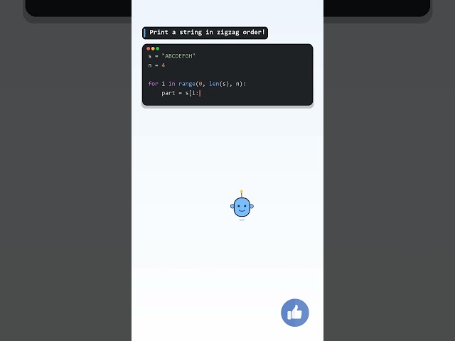 String Zigzag Pattern  | Python Pattern Program #Shorts