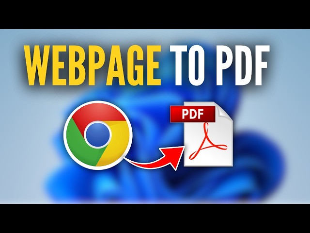 How To Convert Webpage To PDF