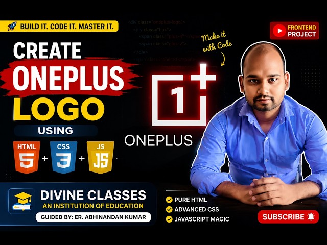 🔥 Create OnePlus Logo Using HTML, CSS & JavaScript  #webdevelopment #html #css #javascript #html5