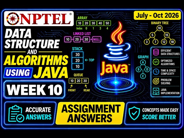 NPTEL Data Structure and Algorithms Using Java | Week 10 Assignment Answers 2026 | #dsa  #java