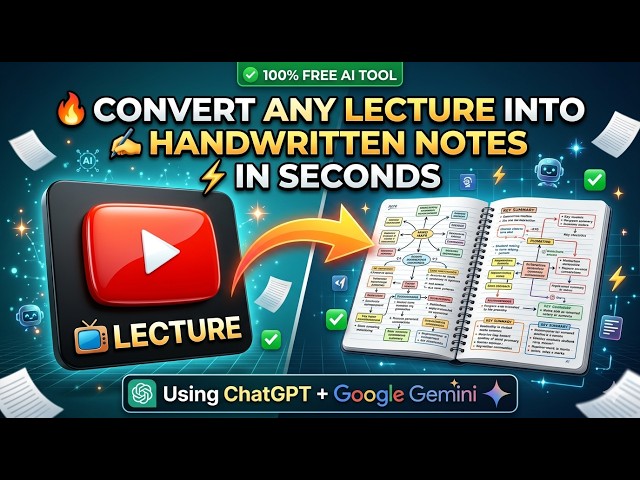 Convert Any Lecture Into Handwritten Notes in Seconds Using AI (100% FREE)