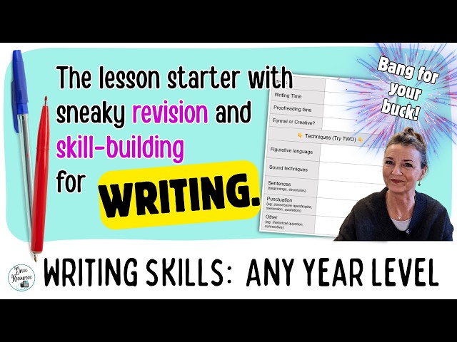 Speedy lesson starter for WRITING with a sneaky revision and skill-building hack added!
