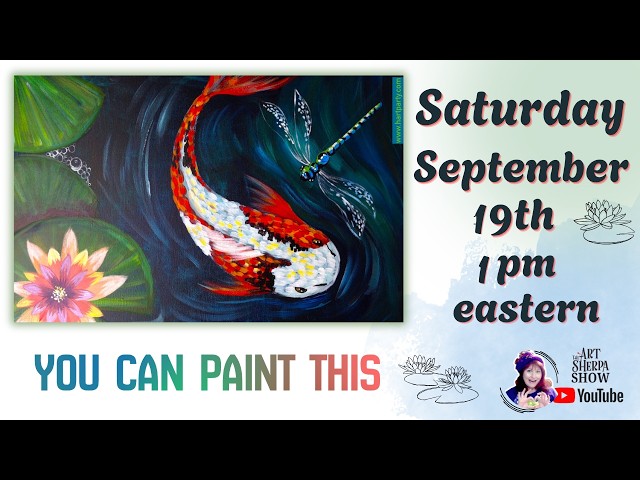 Koi Fish with Lilypad | Easy Beginning Acrylic Step by Step
