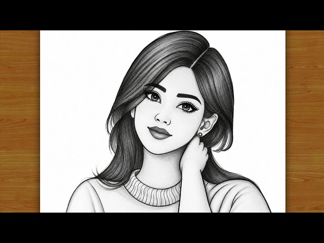 Beautiful Girl Face Drawing | Easy Girl Portrait Drawing | Pencil Drawing |Easy drawing for beginner