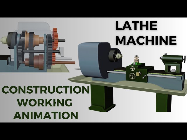 construction and working principle of lathe machine animation