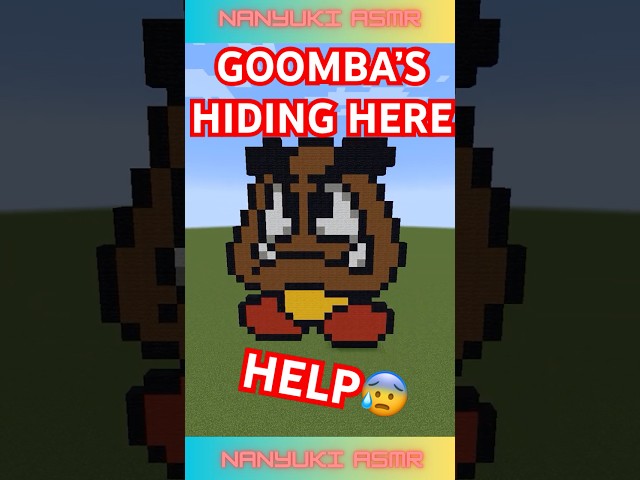 SUPER MARIO BROS GOOMBA IS HERE IN MINECRAFT PIXEL ART ASMR!🥰COZY&RELAX😴 #shorts #minecraft #asmr