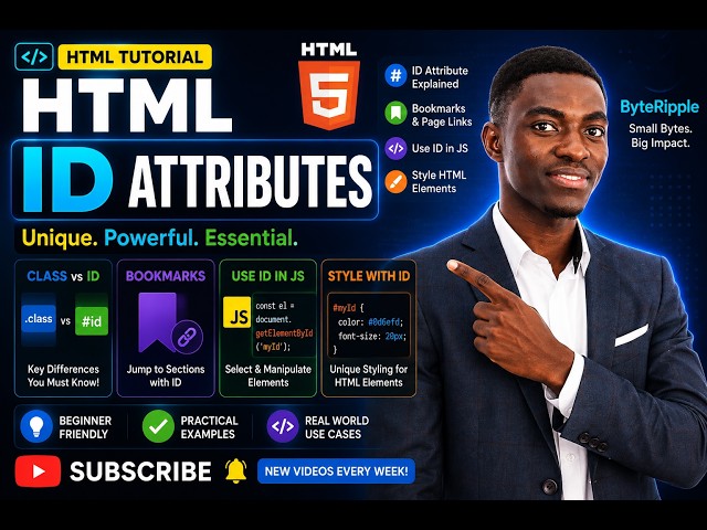 HTML ID Attribute Explained | Class vs ID, Bookmarks & JavaScript (Beginner Tutorial)