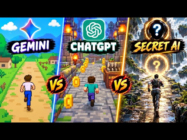 AI RUNNER: GEMINI vs CHATGPT vs SECRET AI — The Ultimate Endless Run