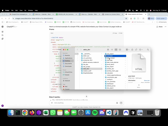 Odoo V18 - iFrame