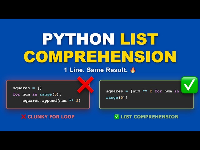 Python List Comprehension (Visually Explained) | Python Tutorial for Beginners #5