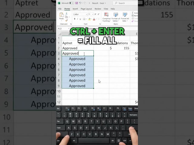 Excel Ctrl + Enter Shortcut: Fill Multiple Cells Instantly! 🔥
