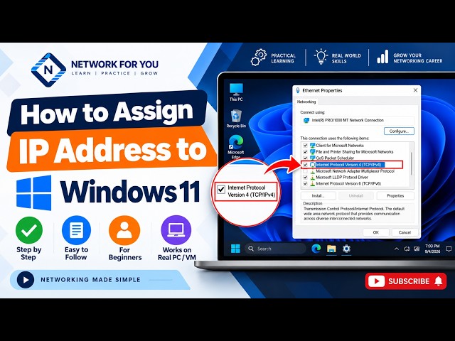 How to Assign IP Address in Windows 11 | Static IP Configuration Step-by-Step
